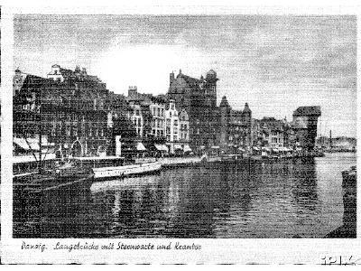 Danzig - Langebr�cke alt Sternwarte und Krantor