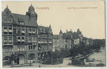 K�nigsberg - M�nz-Platz und Schlo�teich-Promenade 1916 