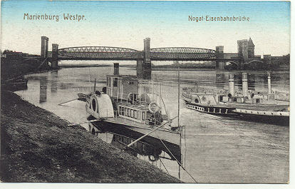 Marienburg - Nogat-Eisenbahnbr�cke 1916