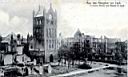 Lyck - Zerst�rte Kirche und H�user 1917